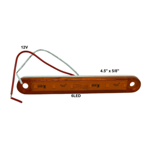 Flat Light 4.5″ Red 6 LED Slim- 2 Wires