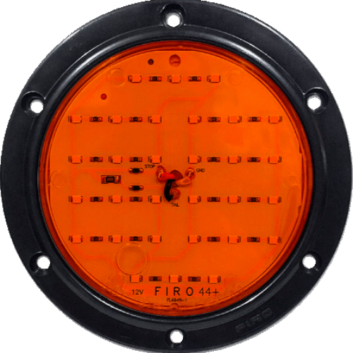 Flat Light 4″ 12V 30 Amber LED Round – 3 Wires