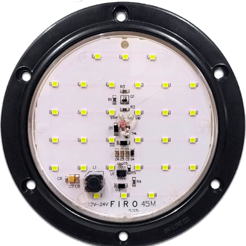 Flat Light 4″ 12V 30 White LED Round – 3 Wires