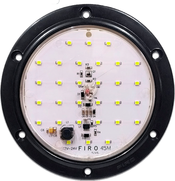 Flat Light 4" 12V 30 White LED Round - 3 Wires